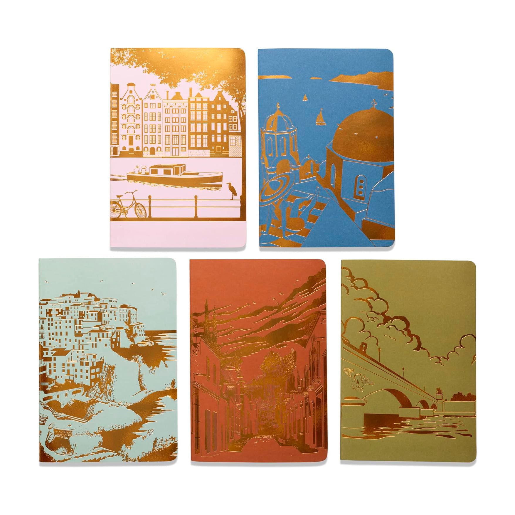 Juego de 5 cuadernos - World Travel Destinations