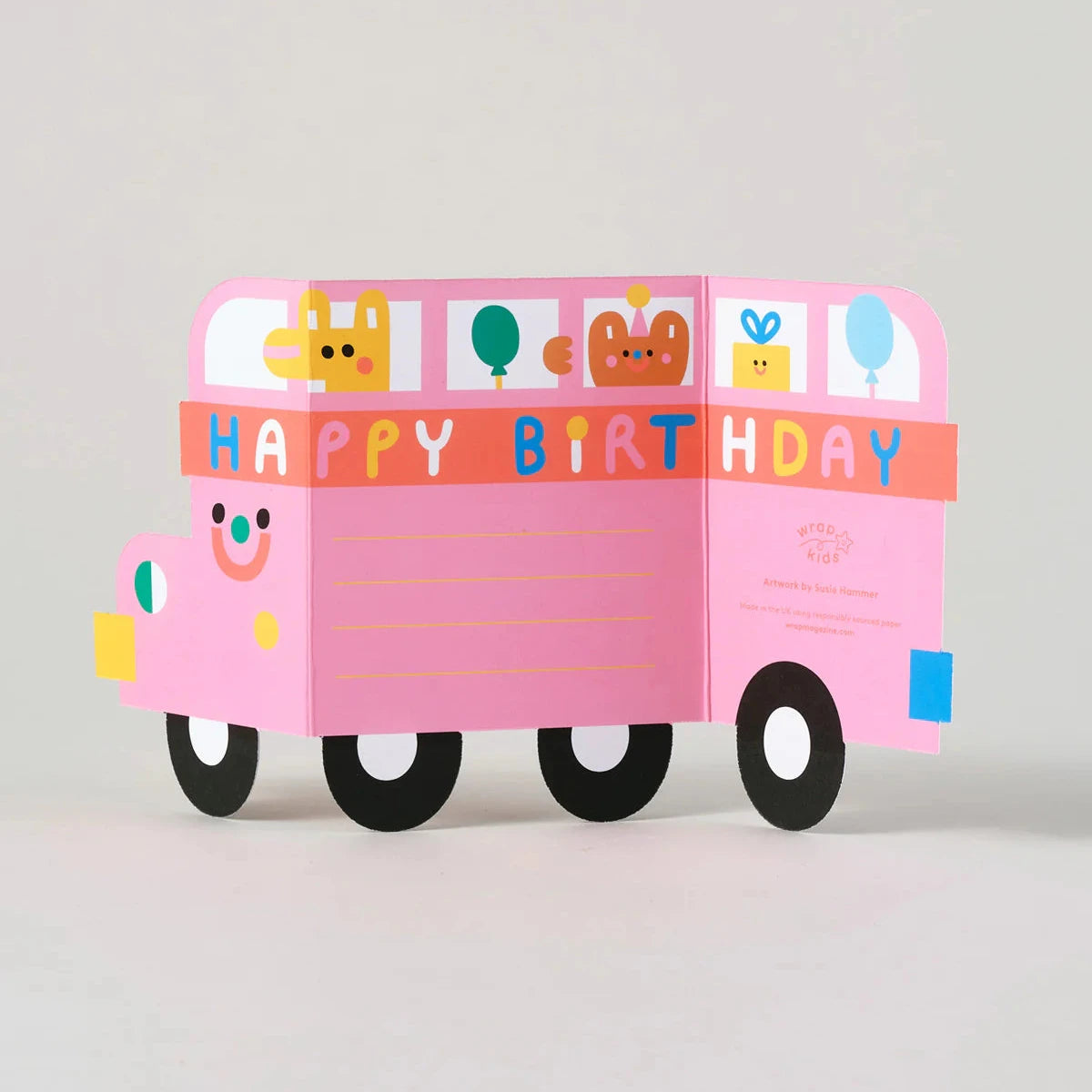 Tarjeta Plegable Birthday Bus