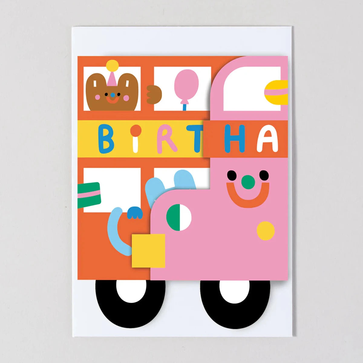 Tarjeta Plegable Birthday Bus