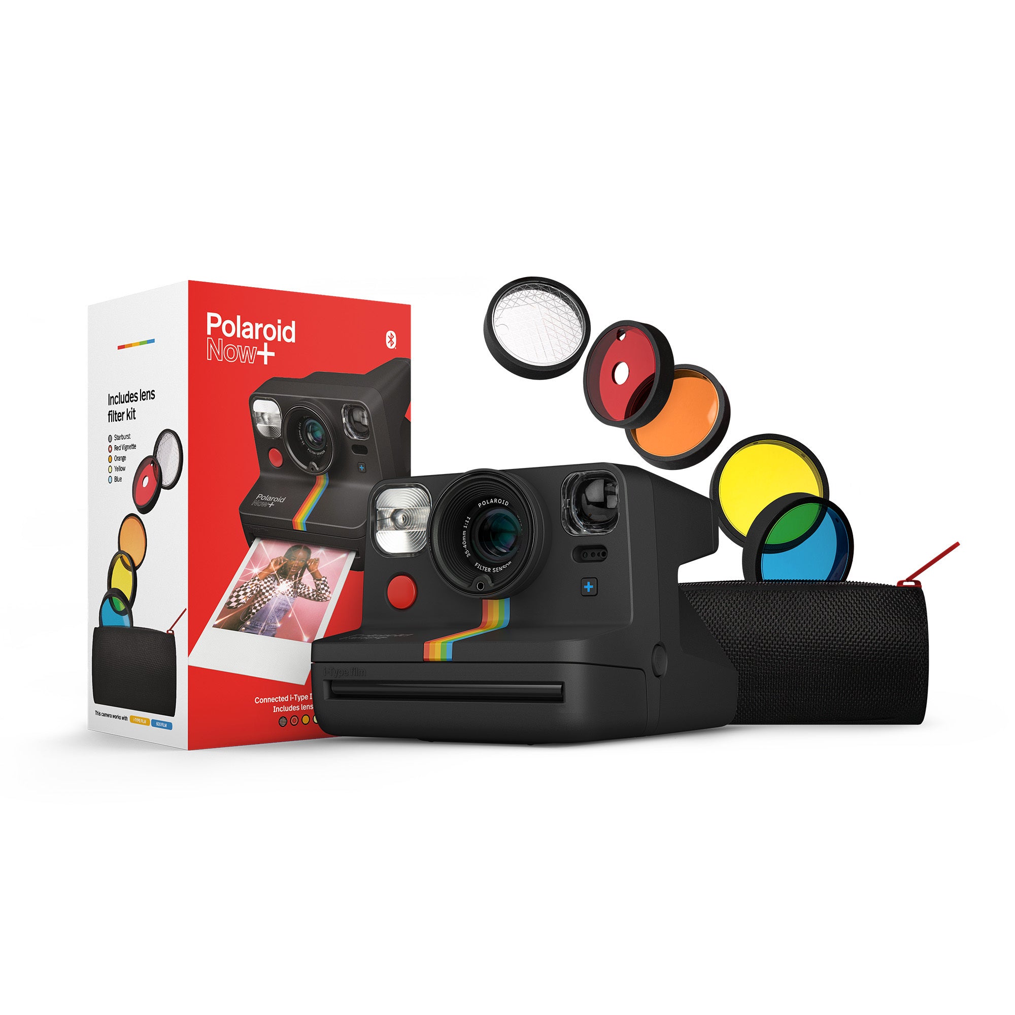 Cámara instantánea  Polaroid Now+ 2ª Generation, Enfoque automático,  Montura trípode, Kit lentes colores, Verde